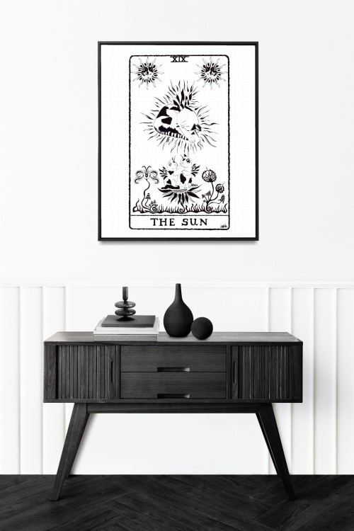 plakat-tarot-slonce-the-sun-kot-ezoteryka-cosmic-republic