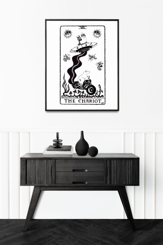 grafika-surrealistyczna-karta-tarota-czarno-biala