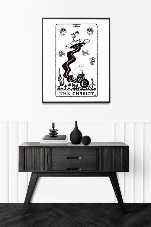 grafika-surrealistyczna-karta-tarota-czarno-biala