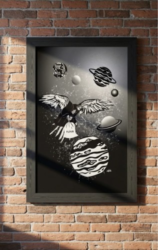 juan esteban parrot ara cosmic republic techno mockap decor design art poster brick cegła.jpg